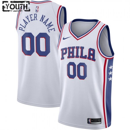 Kinder NBA Philadelphia 76ers Trikot Benutzerdefinierte Nike 2020-2021 Association Edition Swingman